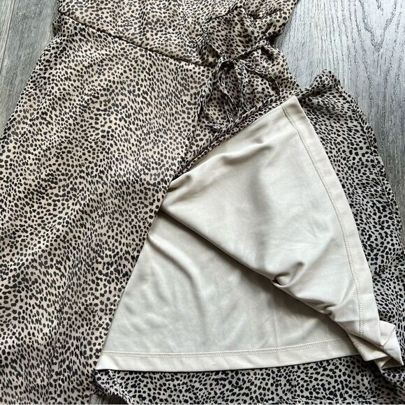 NWT ASOS Vero Moda Wrap Dress Nomad Lola Leopard Cheetah Sz Medium Animal Print - Picture 10 of 11